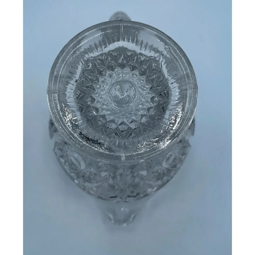 Glass Creamer and Open Sugar Bowl Clear Cut Glass Set